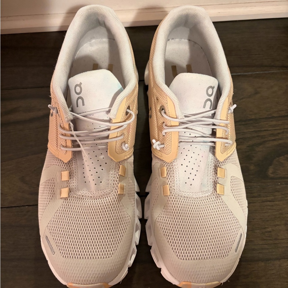 On Cloud Women's Running Shoes in Beige